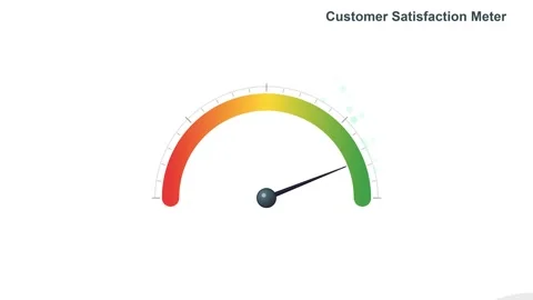 Customer Satisfaction Meter Gauge Indicating High Positive Rating Stockbeeldmateriaal 333276614