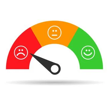 Customer satisfaction meter shadow icon, graph rating measure business report Stock Illustration
