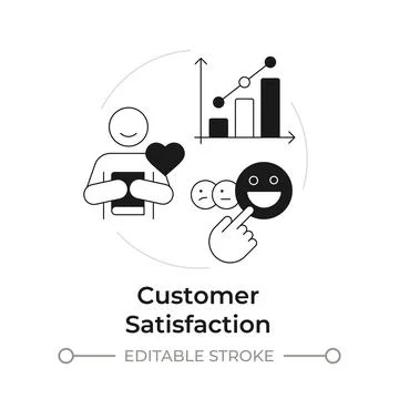 Customer satisfaction modern flat line concept icon Stock Illustration