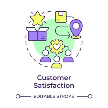 Customer satisfaction multi color concept icon 스톡 일러스트