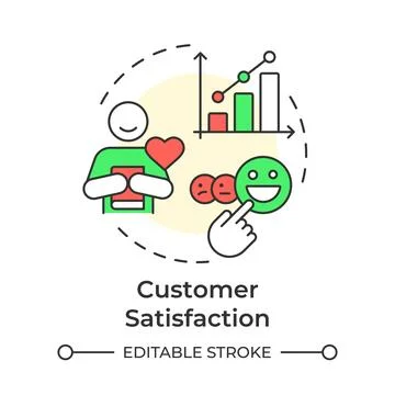 Customer satisfaction multi color concept icon Illustrazione stock