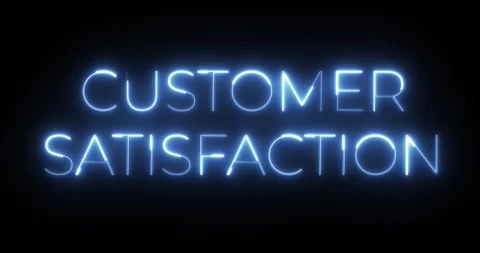 Customer satisfaction neon text animation Stock Footage 287405676
