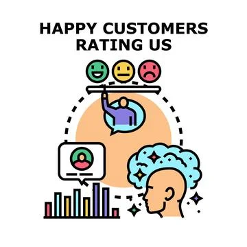 Customer satisfaction rating concept with user feedback Stock Illustration