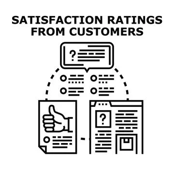 Customer satisfaction rating evaluation measuring survey feedback 스톡 일러스트
