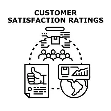Customer satisfaction ratings and feedback concept for business Stock Illustration