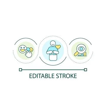 Customer satisfaction research loop concept icon Stock Illustration