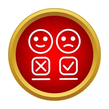 Customer satisfaction survey button with happy sad faces Stock Illustration
