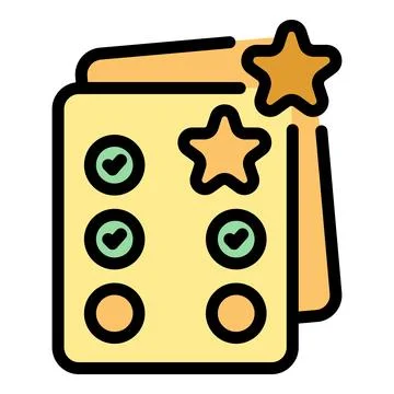 Customer satisfaction survey with checkmarks and stars showing positive fee.. Stock Illustration