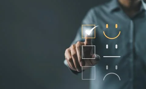 Customer satisfaction survey concept. Evaluation of product service quality. Stock Photos