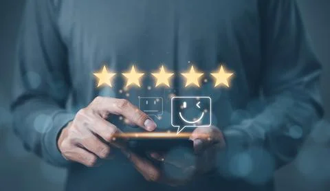 Customer satisfaction survey concept. User feedback and review satisfaction.. Stock Photos