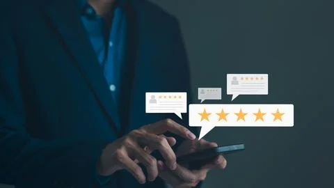 Customer satisfaction survey concept. User feedback and review satisfaction Stock Photos