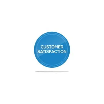 Customer satisfaction text in blue circle Stock Illustration