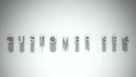 Customer seg 3D title animation white text on a white background Stock Footage 299824069