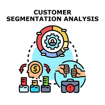 Customer segmentation analysis concept for marketing strategy Stock Illustration