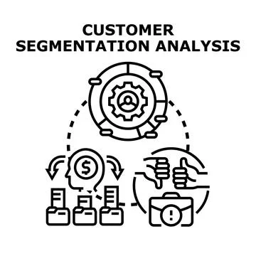 Customer segmentation analysis concept for marketing strategy Stock Illustration