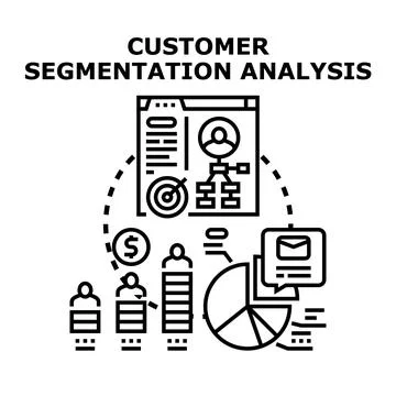 Customer segmentation analysis developing target marketing strategies イラスト素材