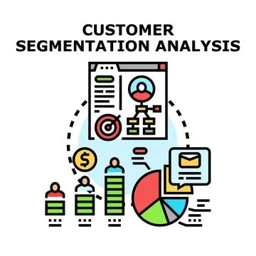 Customer segmentation analysis developing target marketing strategies イラスト素材