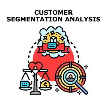 Customer segmentation analysis identifying target audience and value Stock Illustration