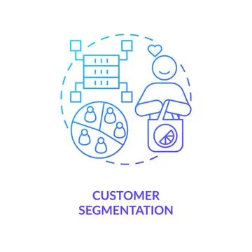 Customer segmentation blue gradient concept icon Stock Illustration