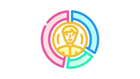 Customer segmentation business process color icon animation Stock Footage 327262659