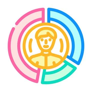 Customer segmentation business process color icon vector illustration Stock Illustration