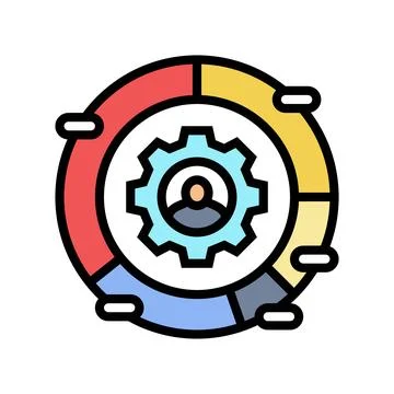 Customer segmentation business process color icon vector illustration Stock Illustration