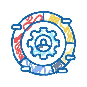 Customer segmentation business process icon doodle illustration Stock Illustration