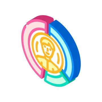 Customer segmentation business process isometric icon vector illustration Stock Illustration