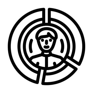 Customer segmentation business process line icon vector illustration 스톡 일러스트