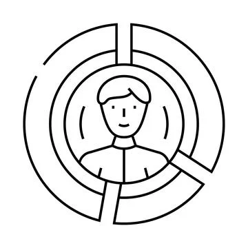 Customer segmentation business process line icon vector illustration 스톡 일러스트