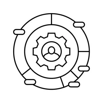 Customer segmentation business process line icon vector illustration Illustrazione stock