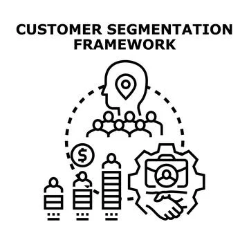 Customer segmentation framework for market analysis Stock Illustration