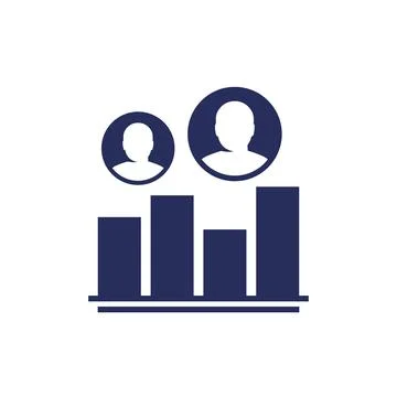 Customer segmentation icon with a graph Stock Illustration