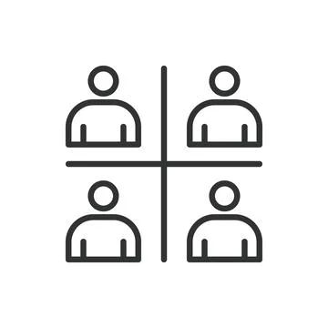 Customer segmentation icon in line design. Customer segmentation, audience Illustrazione stock