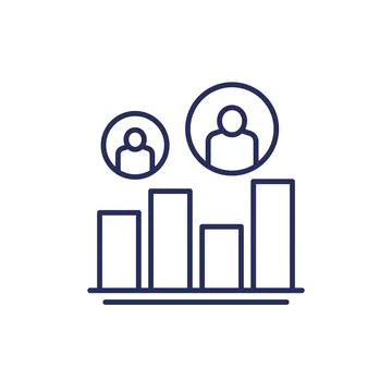 Customer segmentation icon, line vector Stock Illustration