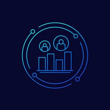 Customer segmentation icon, linear vector design 스톡 일러스트