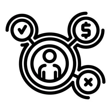 Customer segmentation icon, outline style Stock Illustration