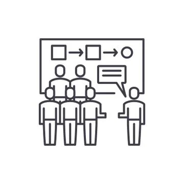Customer segmentation line icon concept. Customer segmentation vector linear 스톡 일러스트