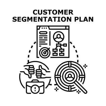 Customer segmentation plan for business strategy development Stock Illustration