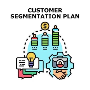 Customer segmentation plan developing business strategy and growth 스톡 일러스트