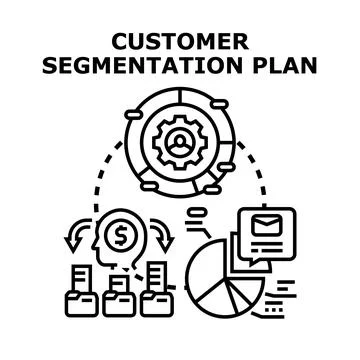 Customer segmentation plan developing business strategy Stock Illustration