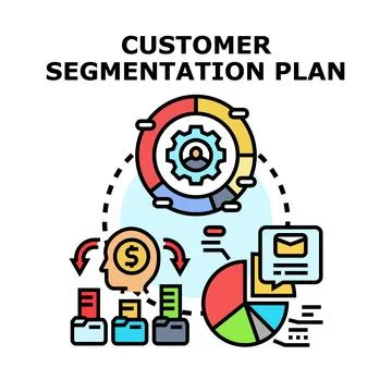Customer segmentation plan developing business strategy Stock Illustration