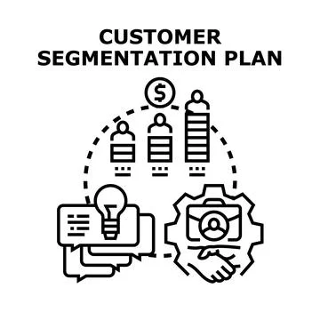 Customer segmentation plan developing business strategy and growth Stock Illustration