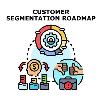 Customer segmentation roadmap creating profitable business strategy Stock Illustration
