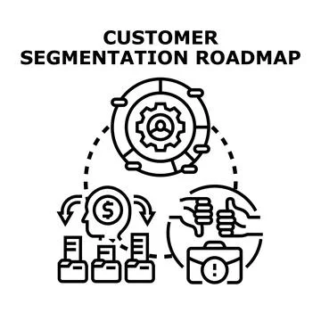 Customer segmentation roadmap creating profitable business strategy Stock Illustration