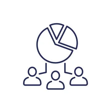Customer segmentation, segment users line icon Stock Illustration