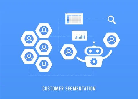 Customer segmentation sorts customers into groups for better digital marketing Stock Illustration