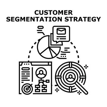 Customer segmentation strategy and target audience analysis Stock Illustration
