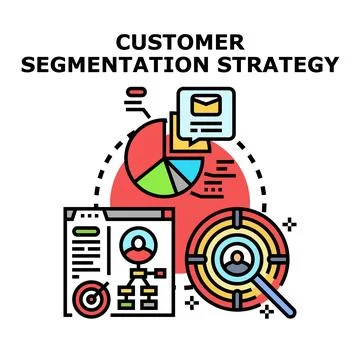 Customer segmentation strategy and target audience analysis Stock Illustration