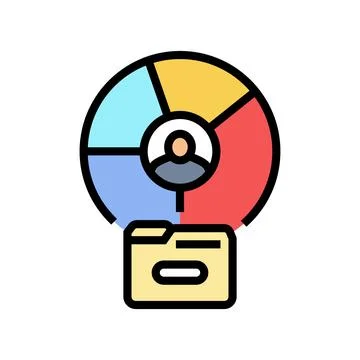 Customer segmentation technical sales engineer color icon vector illustration Stock Illustration